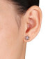 ფოტო #2 პროდუქტის Lab Grown White Sapphire (1/3 ct. t.w.) Flower Stud Earrings in 18k Rose Gold Over Silver