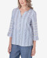 Фото #5 товара Women's Bayou Pinstripe Embroidered Button Down Top