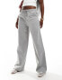 Stradivarius pull on trouser in light grey