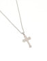 ASOS DESIGN waterproof stainless steel necklace with cross pendant in silver tone Серебристый - фото #2