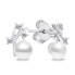 Unique silver earrings with real pearls EA622W