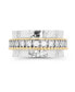 ფოტო #1 პროდუქტის Cubic Zirconia Two Tone Hammered Band Ring in Sterling Silver