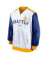 Фото #3 товара Men's White, Gold Seattle Mariners Rewind Warmup V-Neck Pullover Jacket