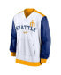 ფოტო #3 პროდუქტის Men's White, Gold Seattle Mariners Rewind Warmup V-Neck Pullover Jacket