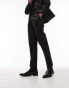 Фото #4 товара Topman Premium wool mix slim tuxedo trouser in black