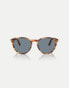 Фото #3 товара Persol po3152s round sunglasses in brown with blue lens in brown striped yellow