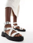 Stradivarius chunky track sole sandal in white