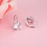 Gentle silver earrings with clear zircons E0000673, E0000674