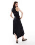 COLLUSION hooded spliced dress in washed black