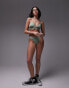 Фото #2 товара Topshop – Mix and Match – Geripptes Triangel-Bikinioberteil in Khaki