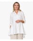 Фото #1 товара Women's Linen Long Sleeve Collared V-Neck True Form Shirt