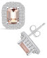 Morganite (1-3/4 ct. t.w.) and Diamond (3/4 ct. t.w.) Halo Stud Earrings in 14K White Gold