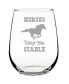Фото #1 товара Horses Keep Me Stable Horse Gifts Stem Less Wine Glass, 17 oz