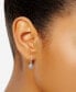 Freshwater Pearl (3mm) & Cubic Zirconia Shell Leverback Drop Earrings in Sterling Silver, Created for Macy's