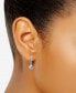 Фото #2 товара Freshwater Pearl (3mm) & Cubic Zirconia Shell Leverback Drop Earrings in Sterling Silver, Created for Macy's