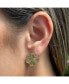 ფოტო #3 პროდუქტის Satin Finish Cubic Zirconia Clover Stud Earrings