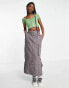 Daisy Street button front 90s crop top in soft khaki