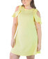 ფოტო #4 პროდუქტის Plus Size Ruffle Cold Shoulder A Line Dress