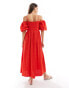 Selected Femme broderie maxi dress in red Flammendes Scharlachrot, 40 - фото #4