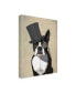 Fab Funky Boston Terrier, Formal Hound and Hat Canvas Art - 19.5" x 26"