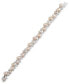 Freshwater Pearl (6 - 8-1/2mm) & Cubic Zirconia Link Bracelet in Sterling Silver