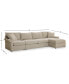 Фото #11 товара Wrenley 134" 3-Pc. Fabric Sectional Chaise Sleeper Sofa, Created for Macy's