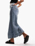 Фото #3 товара ASOS DESIGN Tall denim midi skirt with split hem in midwash