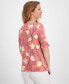 ფოტო #2 პროდუქტის Women's Printed Boat-Neck Elbow-Sleeve Top, Created for Macy's