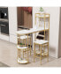 Фото #5 товара Modern Bar Table Set with Shelves, Glass & Wine Rack, 2 Stools