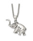 ფოტო #1 პროდუქტის Polished 3D Elephant Pendant on a Curb Chain Necklace