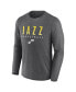 Фото #3 товара Men's Heather Charcoal Utah Jazz Where Legends Play Iconic Practice Long Sleeve T-shirt