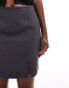 Object tailored mini skirt with notch front in grey