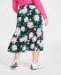 ფოტო #4 პროდუქტის Women's Floral-Print Pleated Midi Skirt, Created for Macy's