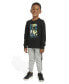 ფოტო #2 პროდუქტის Little Boys Cotton T-shirt and Heather Fleece Jogger Pants, 2 Piece Set