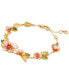 Фото #1 товара Gold-Tone Bloom In Color Chain Bracelet
