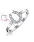 Фото #4 товара Good Luck Cubic Zirconia Pave CZ Equine Cowgirl Equestrian Good Luck Horseshoe Ring Western Jewelry For Women .925 Sterling Silver