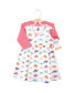 ფოტო #3 პროდუქტის Baby Girls Cotton Dress and Cardigan Set Dinosaurs