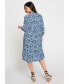 ფოტო #2 პროდუქტის Women's 3/4 Sleeve Swing Tunic Dress