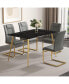 Minimalist Black Marble Dining Table with Gold Legs