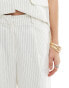 Фото #2 товара Pretty Lavish linen blend smart trouser co-ord in cream pinstripe