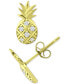 ფოტო #1 პროდუქტის Cubic Zirconia Pineapple Stud Earrings in 18k Gold-Plated Sterling Silver, Created for Macy's