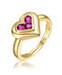 Фото #2 товара RA 14k Yellow Gold Plated with Amethyst Cubic Zirconia Cluster Heart Halo Promise Ring