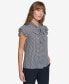 ფოტო #3 პროდუქტის Women's Flutter-Sleeve Houndstooth Blouse