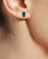 ფოტო #4 პროდუქტის Sapphire (5/8 ct. t.w.) & Diamond (1/10 ct. t.w.) Halo Stud Earrings in 14k Gold (Also in Ruby & Emerald)