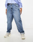 Фото #6 товара ASOS DESIGN Curve high rise relaxed mom jeans in mid blue