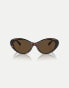 Фото #3 товара Versace ve4455u oval sunglasses in tortoise with brown lens in dark brown