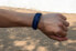 Dark blue bracelet made of leather leather straps