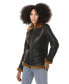 Фото #2 товара Women's Vintage -like Look Sheepskin Bomber Jacket, Vintage Brown with Ginger Wool