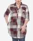 Фото #1 товара Plus Size Plaid Tunic Shirt