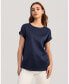 ფოტო #5 პროდუქტის Women's Short Sleeves Round Neck Silk Tee